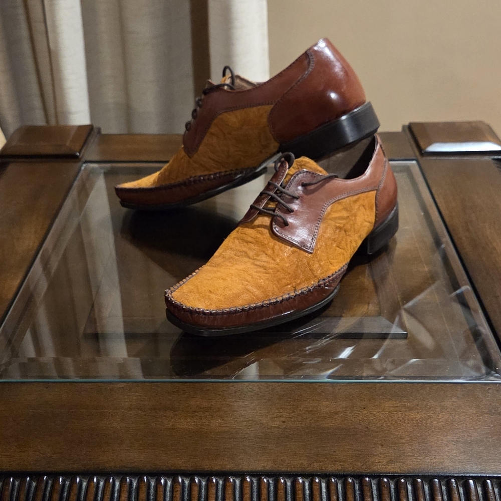 Elegant Two-Tone Leather Oxfords